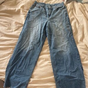 Curvy super high rise baggy straight jeans